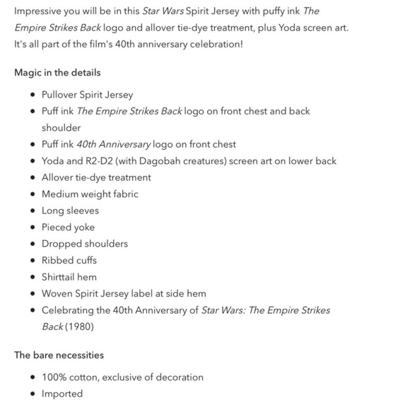 Star Wars: The Empire Strikes Back Tie-Dye Spirit Jersey - 40th Anniversary - Picture 5 of 8